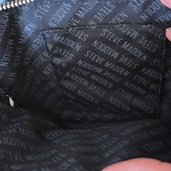 Steve Madden Black Crossbody wallet Bag with Elegant Chain Strap womens zip lady - Picture 9 of 16